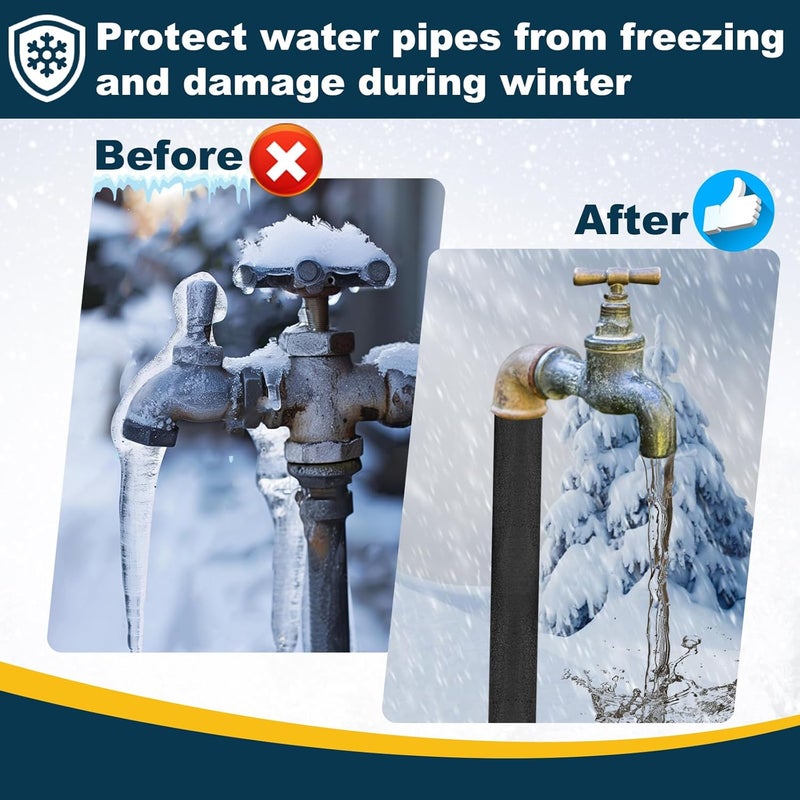 HEATIT Insulating Foam Pipe Covers, Outdoor Water Pipe Insulation Water Pipe Freeze Protection,Foam Tube Suitable for Outdoor and Indoor Water Pipe Pipeline(12 Pcs,3/4inch) - Image 5